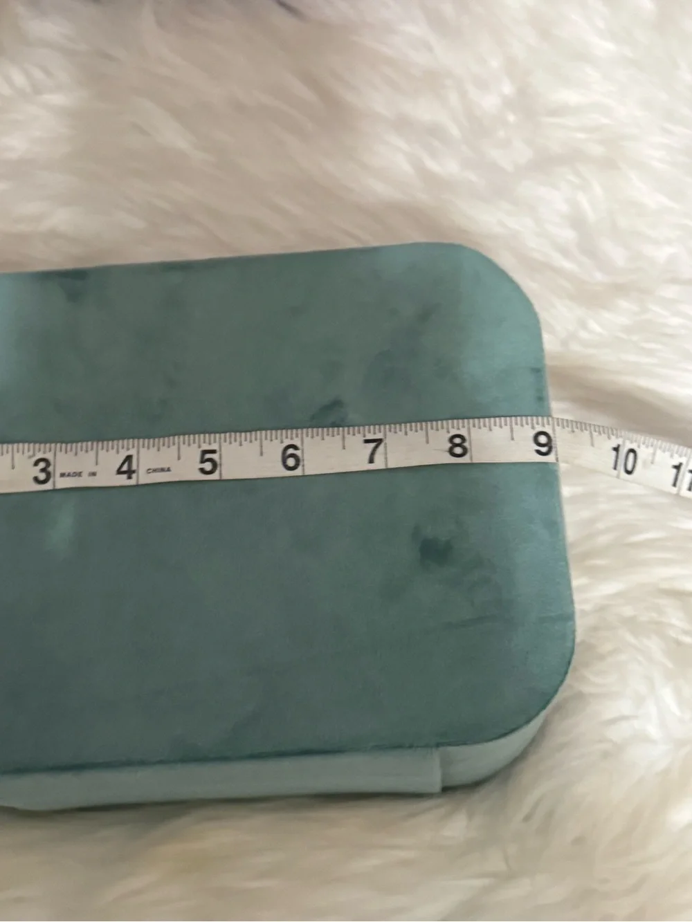 Velvet Jewelry Organizer Box in Mint Green - Compact Travel Case